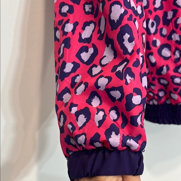 Frank Cheetah Lisa animal print Purple Pink Leopard lightweight Jacket women M - Picture 4 of 10